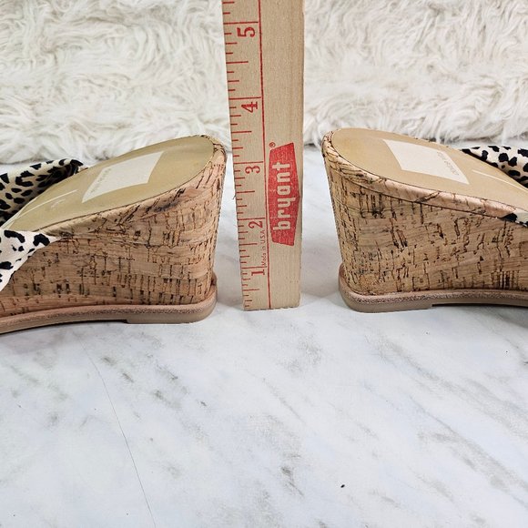 Dolce Vita Women's Leopard Strapped Cork Wedge Sandals EU-38/US L7 M5 - Picture 4 of 7
